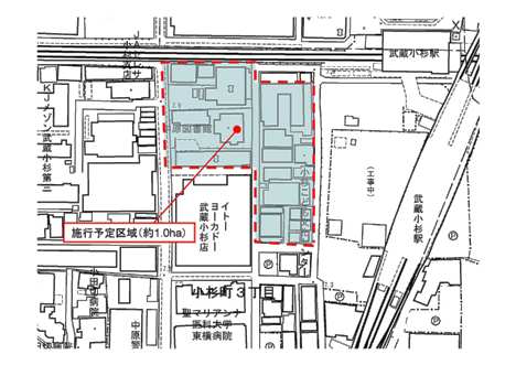 小杉町3丁目東地区の位置図