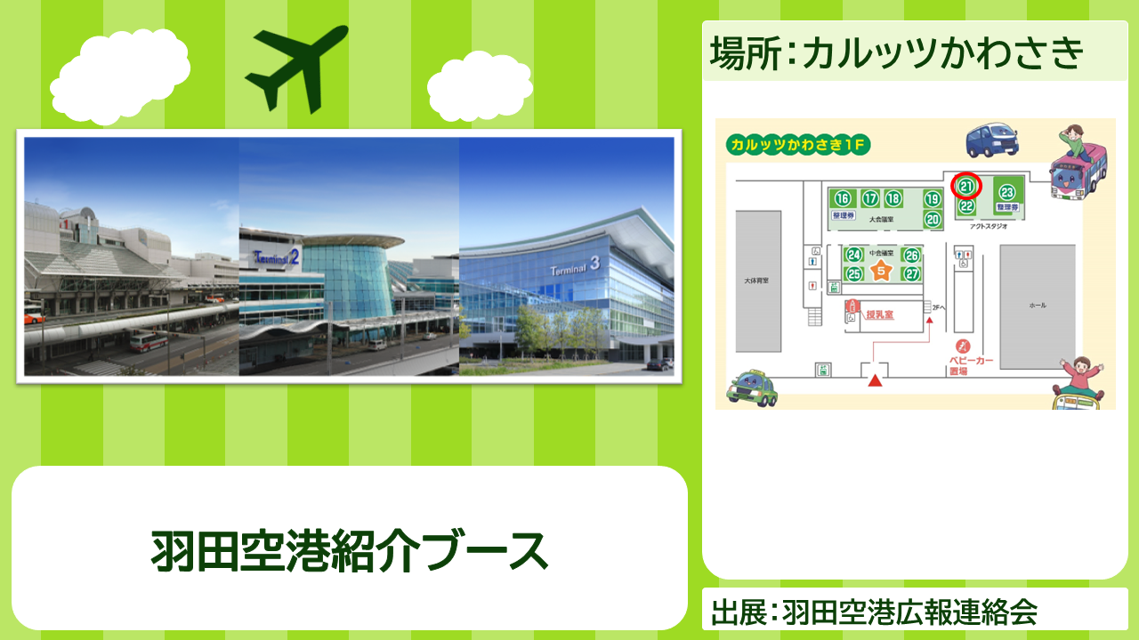 羽田空港広報連絡会の出展内容紹介写真　羽田空港紹介ブース