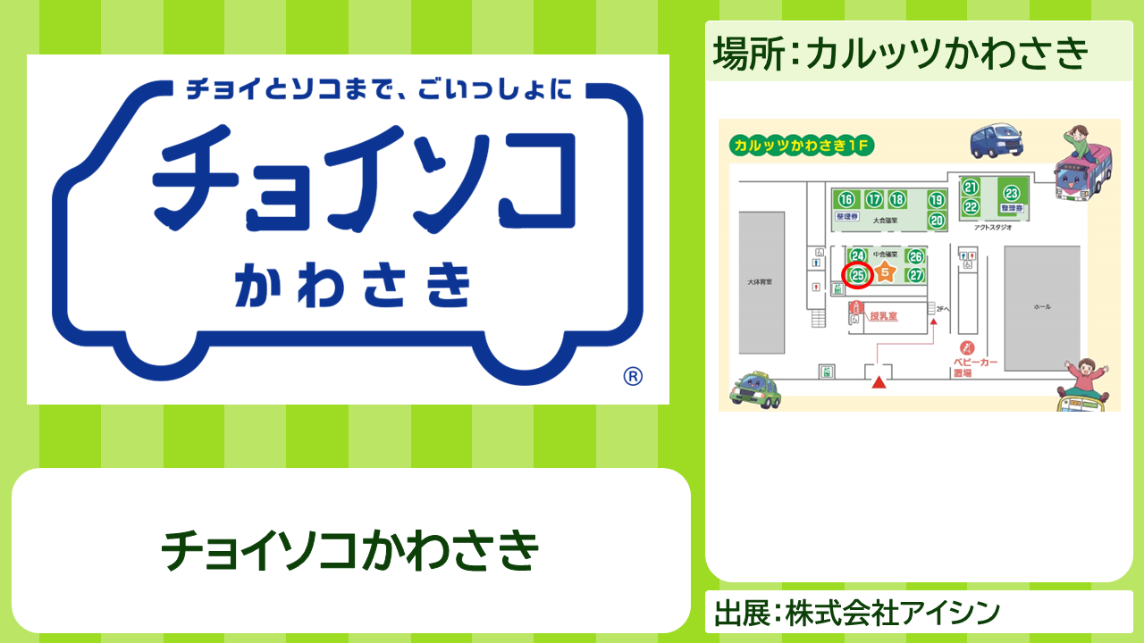 株式会社アイシンの出展内容紹介写真　チョイソコかわさき