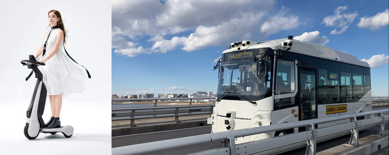 自動運転バスの写真