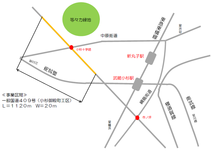 向ヶ丘遊園駅菅生線東生田工区箇所図