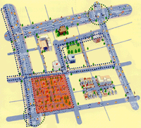 ひとや自転車優先の住区（ゾーン）を形成範囲