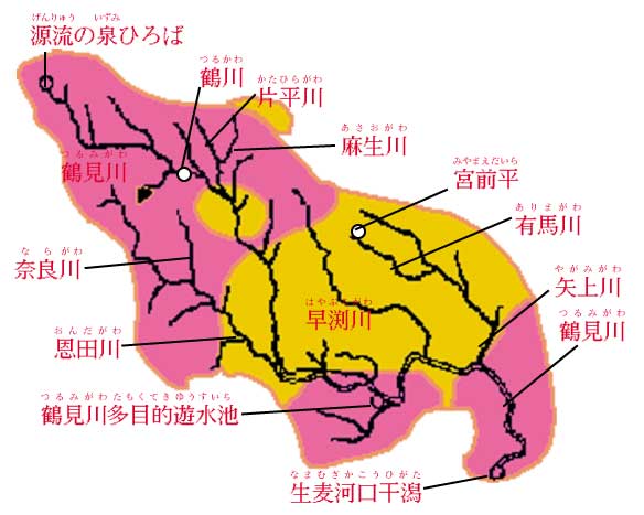 鶴見川流域図