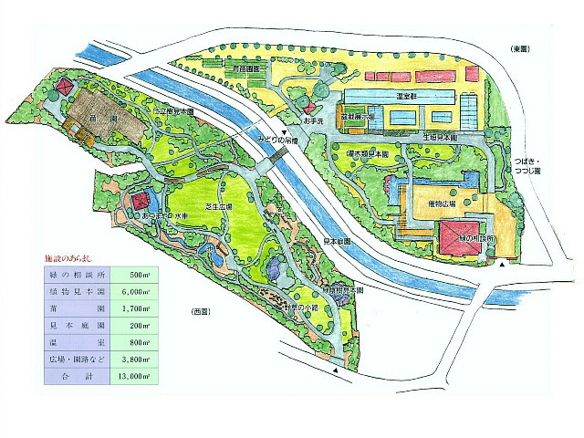 （図）緑化センターの園内案内図