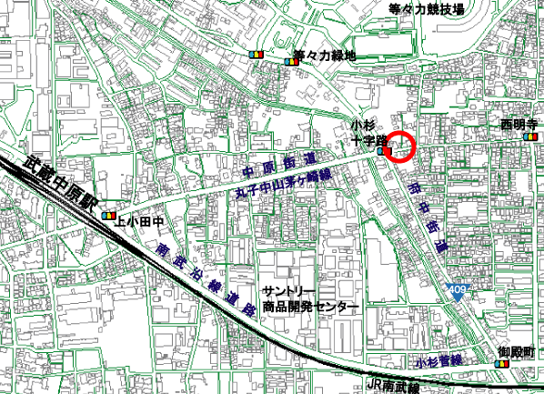 調査地点の地図