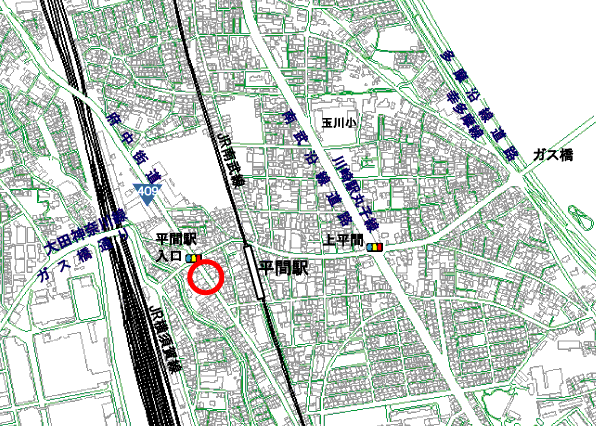 調査地点の周辺地図