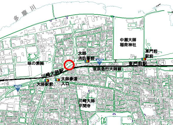 調査地点の周辺地図