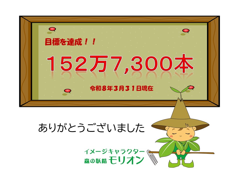 現在の植樹本数　152万7300本