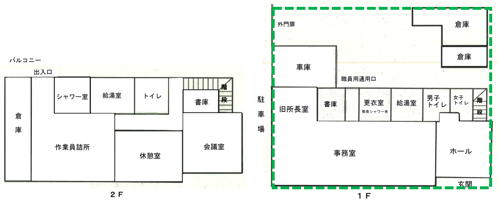 旧西部公園事務所平面図