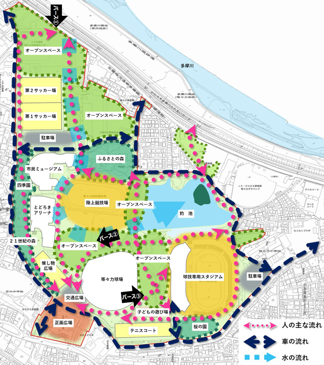川崎市 等々力緑地再編整備実施計画改定骨子 案 の市民意見の募集について