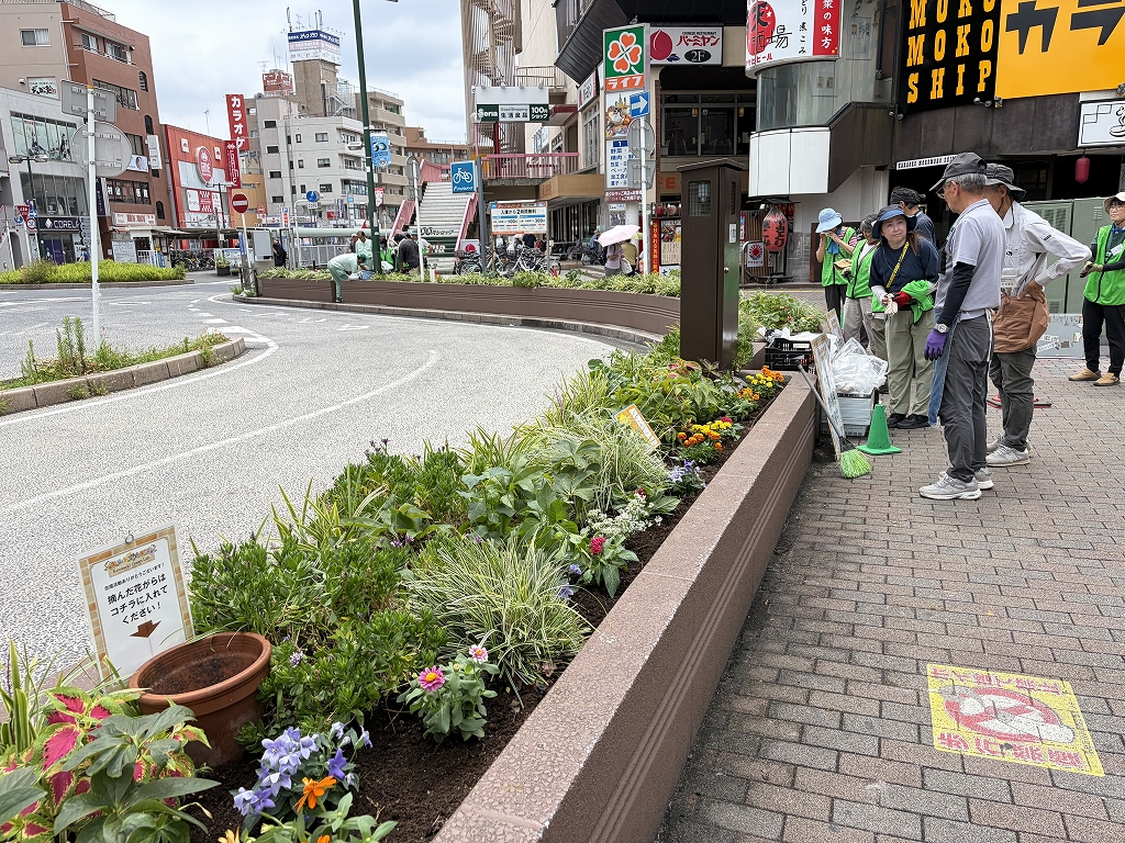 花植え体験の様子