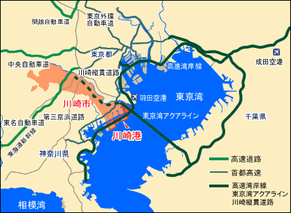 川崎港のアクセスマップ