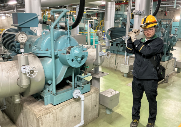 聴診している様子