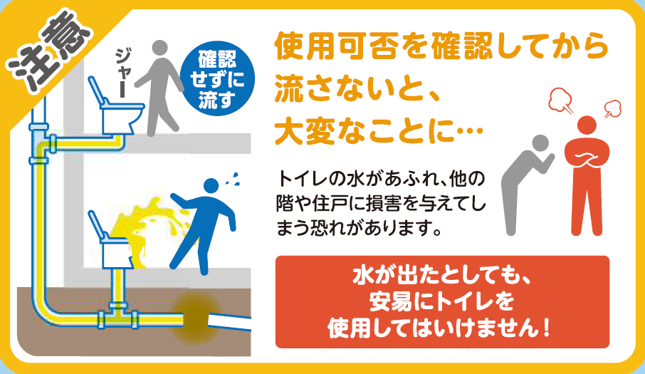 使用可否を確認してから流しましょう