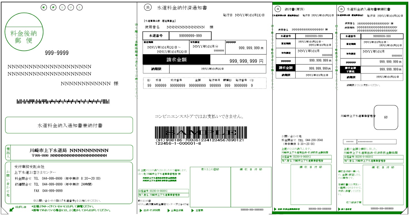 遅延損害金・納入通知書兼納付書（ハガキ）