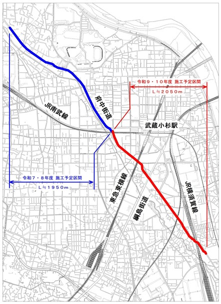 工事範囲の地図