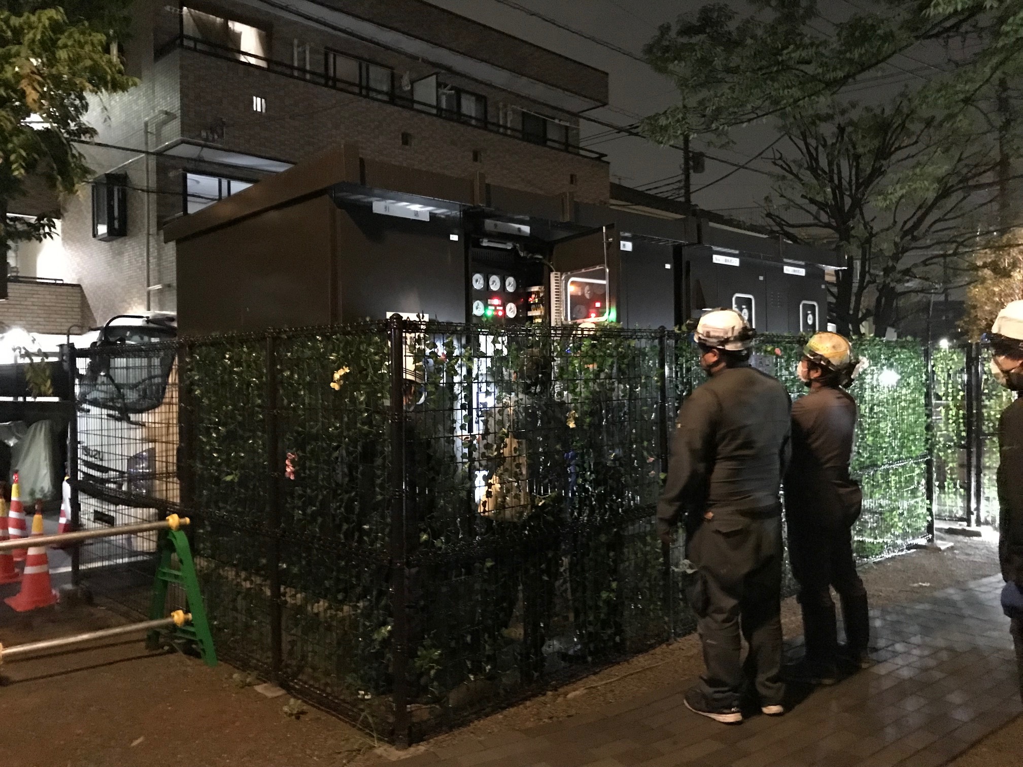 仮排水所ポンプ受電盤の操作