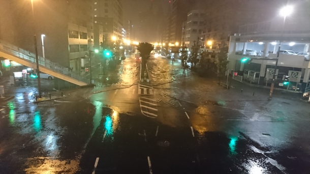 道路浸水の写真
