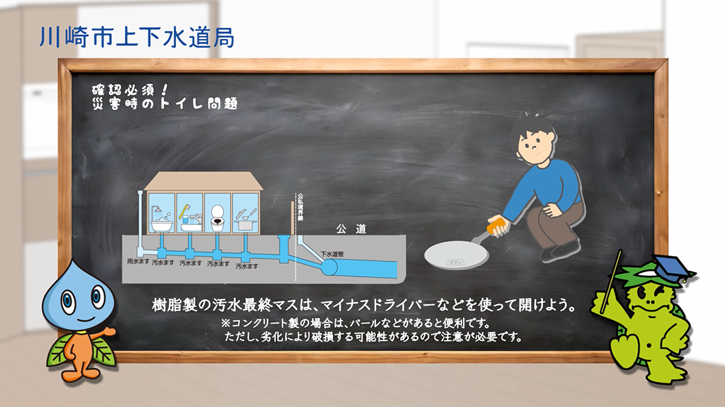 樹脂製の汚水最終マスは、マイナスドライバーなどを使って開けよう