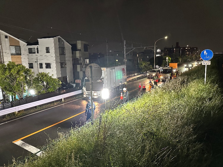 交通規制後の道路