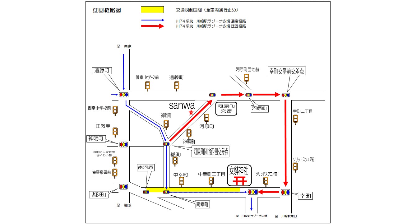 女躰神社夏まつり迂回経路