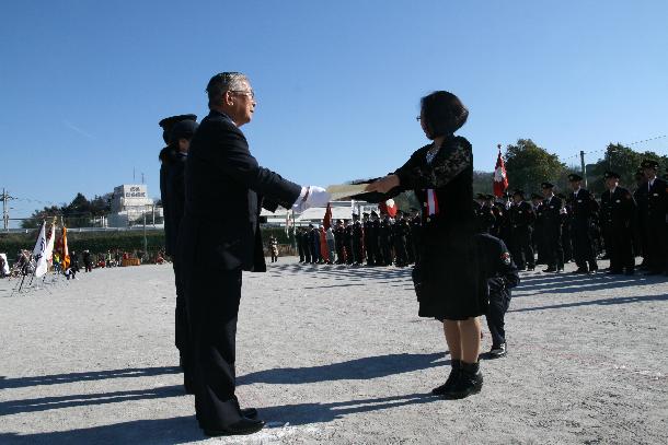 表彰式（消防出初式）の写真です。