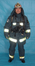 消防隊の防火服の画像