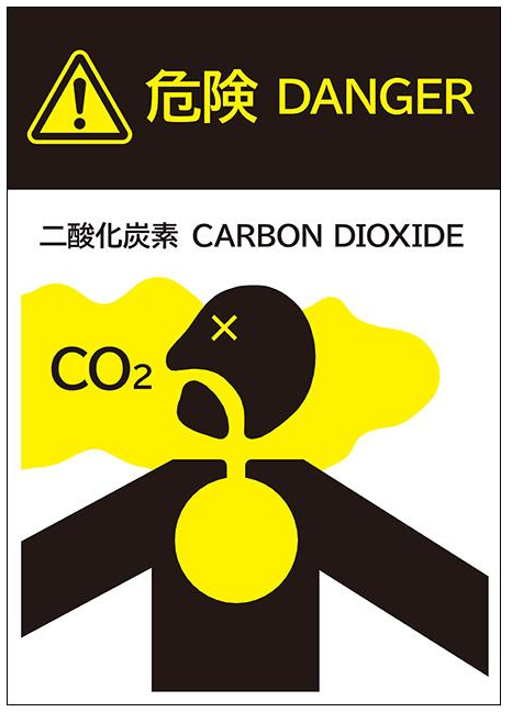 二酸化炭素の危険性に関する標識1
