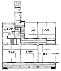 旧原家住宅2階平面図