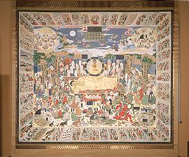 紙本着色 仏涅槃図