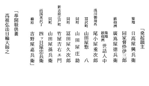 日輪大士像　軸裏文書　銘文3