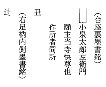 影向寺十二神将銘文（銘記及び納入文書）　寅神将