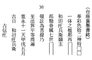 影向寺十二神将銘文（銘記及び納入文書）　亥神将