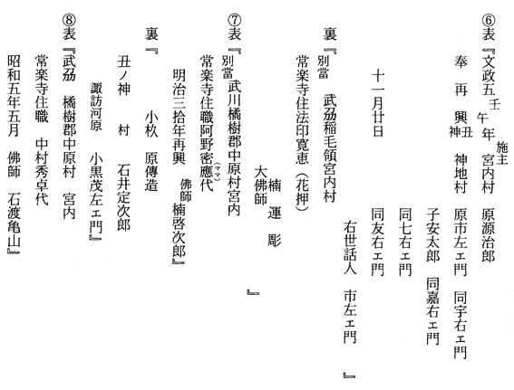 常楽寺十二神将銘文（銘記及び納入文書）　丑神将3