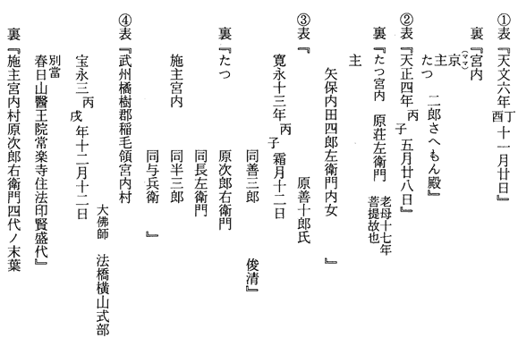 常楽寺十二神将銘文（銘記及び納入文書）　辰神将1