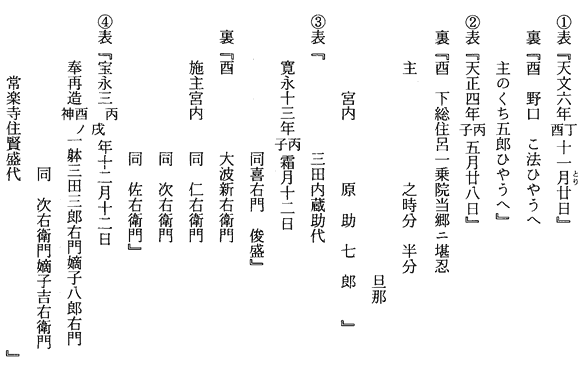 常楽寺十二神将銘文（銘記及び納入文書）　酉神将1