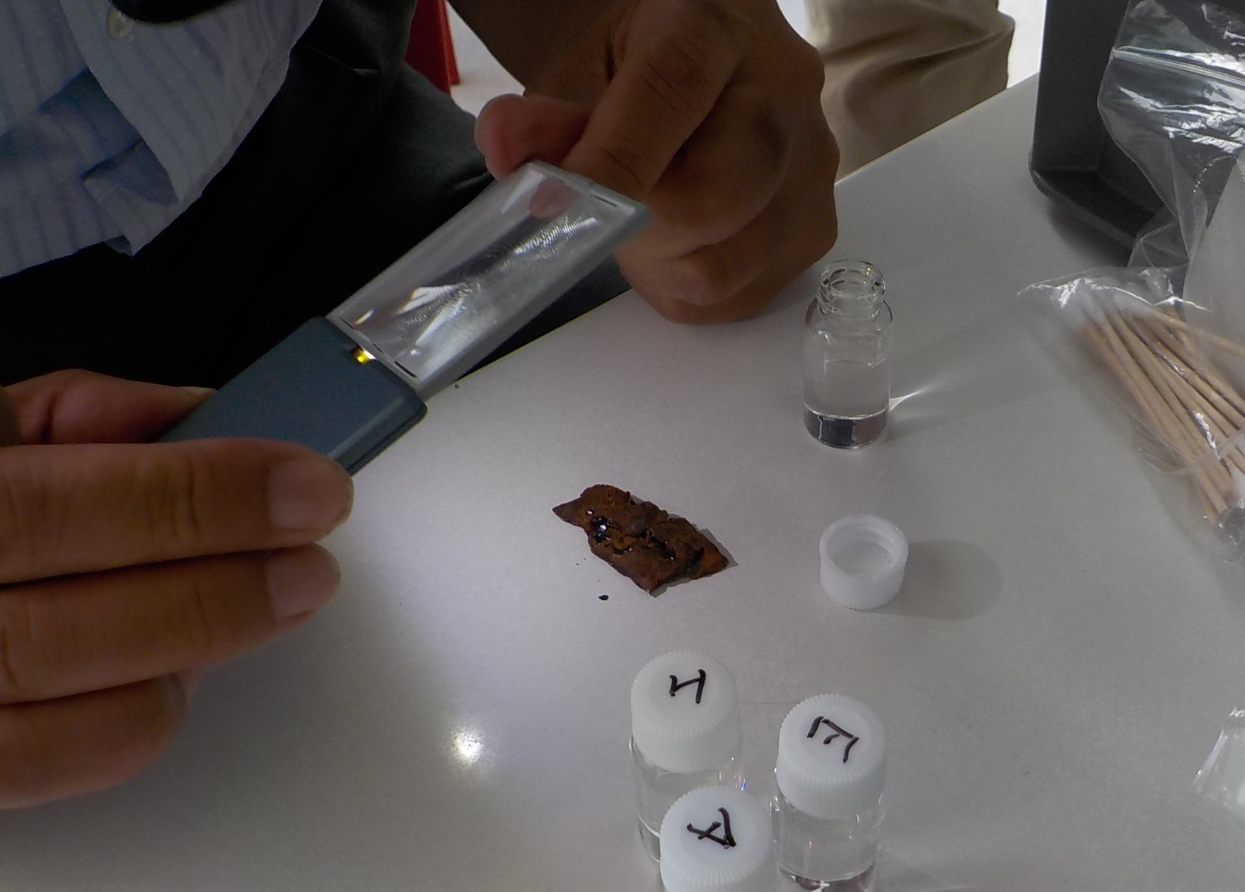 薬剤を塗布したところ