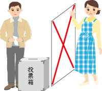 男性だけの普通選挙イラスト