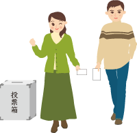 男女平等の普通選挙イラスト