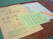 選挙人名簿と投票用紙の写真