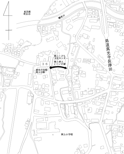 道路認定箇所見取図（麻生区岡上地内）