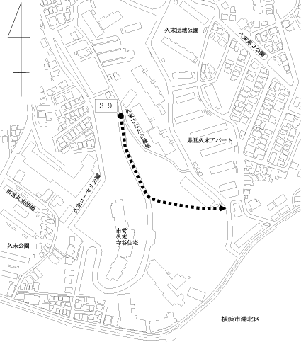 市道路線廃止箇所見取図（高津区久末地内）