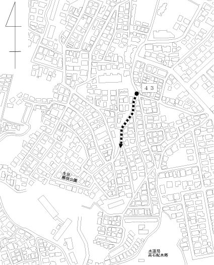 市道路線廃止箇所見取図（多摩区西生田5丁目地内）