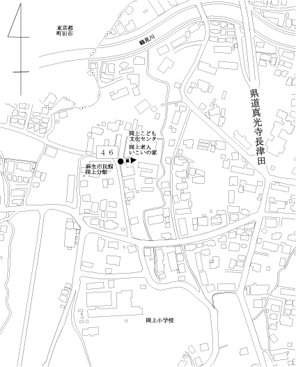 市道路線廃止箇所見取図（麻生区岡上地内）