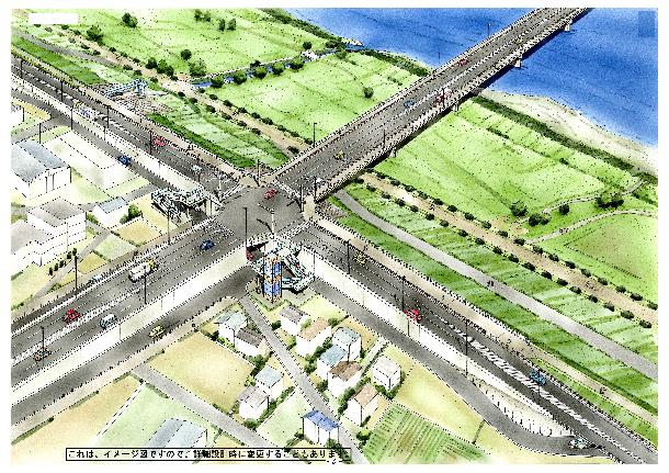 仮称等々力大橋の完成予想図の写真