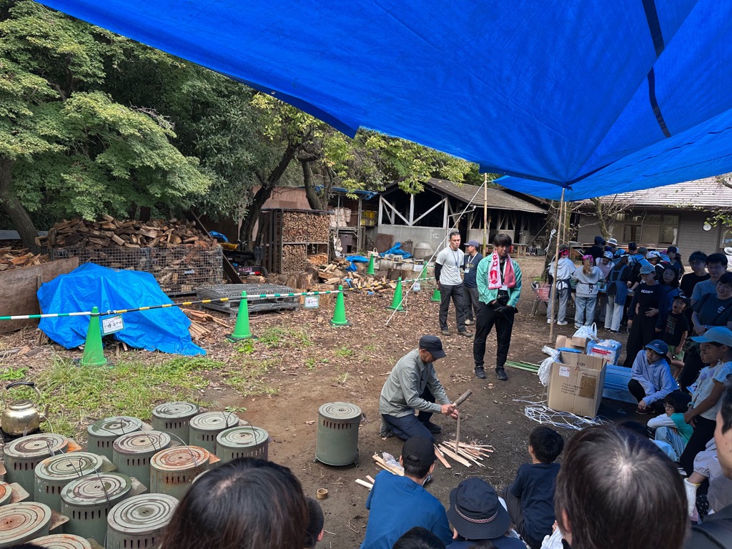 野口所長による火起こし講座!