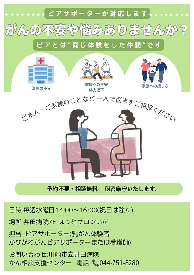 ピアサポーターが対応しますのチラシ