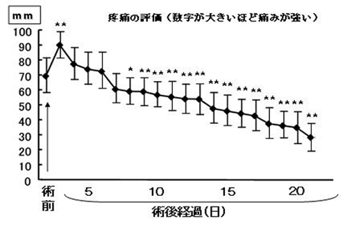疼痛の評価のグラフ