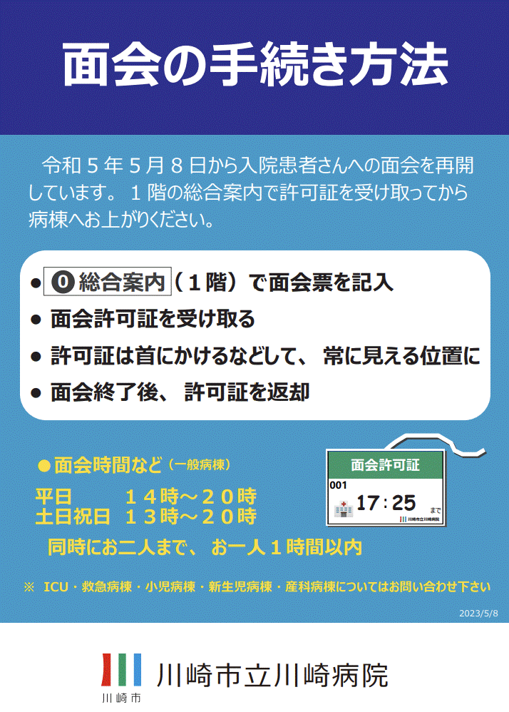 面会の手続き方法のチラシ