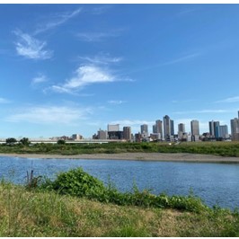 多摩川河川敷の様子